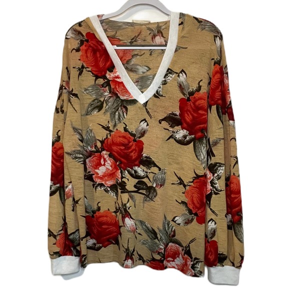 ANDTHEWHY Tops - ANDTHEWHY Hooded Pullover Brown - Medium